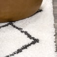 thumbnail image 4 of JONATHAN Y MOROCCAN HYPE 2 x 8 Runner Rug, Cami Moroccan Style Diamond Shag - White/Gray, MOH410A-28, 4 of 9
