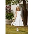 thumbnail image 3 of Arshiner Tween Girl Easter Summer Dresses Graduation Tie Back Flutter Sleeve Maxi Dress, 3 of 8