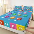thumbnail image 3 of jejeloiu Number Alphabet Theme Twin Sheet Sets,Colorful Balloon Plaid Bedding For Kids 3-Piece, 3 of 7