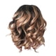 thumbnail image 2 of Pelucas con flequillo para mujer, peluca ondulada suelta para mujer, peluca negra brasileña corta ondulada rizada con raya, peluca de fibra de alta temperatura, cabello la toalla, 2 of 5