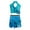 01 Blue, variant on Women's Sparkly 2Pcs Belly Dance Outfits Sequin Tassel Bra Crop Top with Fringe Hip Scarf Sets Sexy Latin Dress