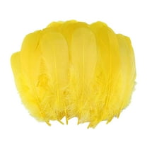 Craft Feathers Ecohintz 100-Pack Floating Craft Feathers - Oversized Goose down Diy Decor for Wedding Centerpieces, Hair Accessories & Costume Design, Package with Natural Texture, Yellow