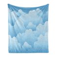 thumbnail image 1 of Cloud Soft Flannel Fleece Throw Blanket, Digital Design Consecutive Segments Lamellar Look of Cumulus Cloud Pattern, Cozy Plush for Indoor and Outdoor Use, 50" x 60", Blue and Pale Blue, by Ambesonne, 1 of 6