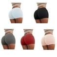 thumbnail image 3 of Pantalones cortos deportivos Wosthever para mujer gimnasio fitness entrenamiento cintura elástica blanco L, 3 of 6