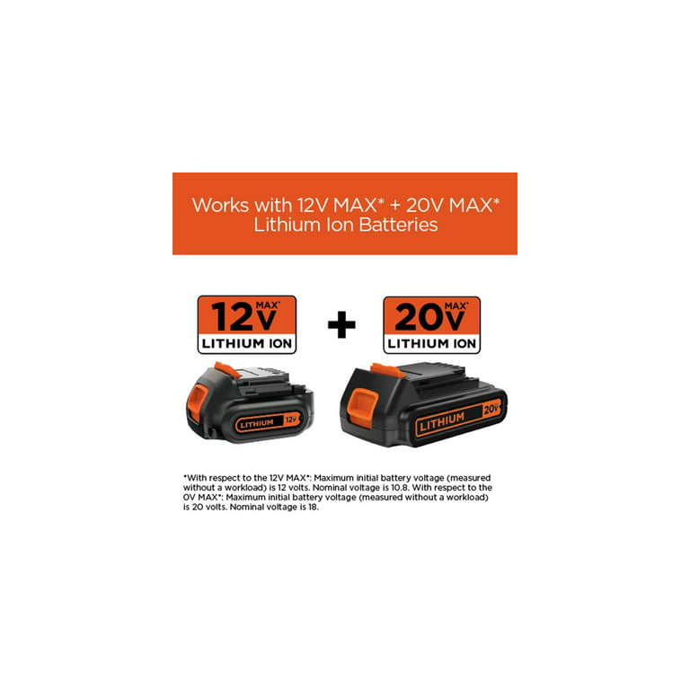 BLACK+DECKER 20V MAX Lithium Battery Charger, 2 Amp (BDCAC202B)