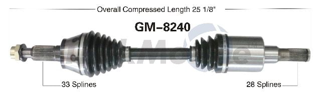 H3T 2006-10 Front Left or Right New CV Drive Axle Shaft Fits Hummer H3
