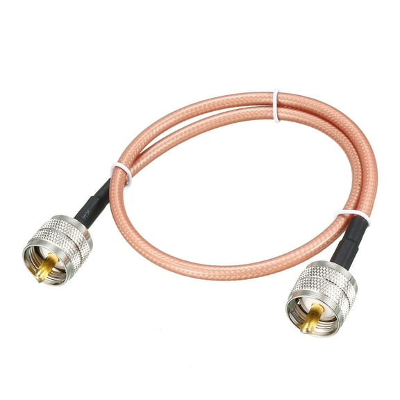 Low Loss RF Coaxial Cable Connection Coax Wire RG-142, PL-259 UHF Male to PL-259 UHF Male 50cm 1pcs