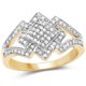 thumbnail image 1 of 14K Yellow Gold Plated 0.32 Carat Genuine White Diamond .925 Sterling Silver Ring QJ Model, 1 of 3