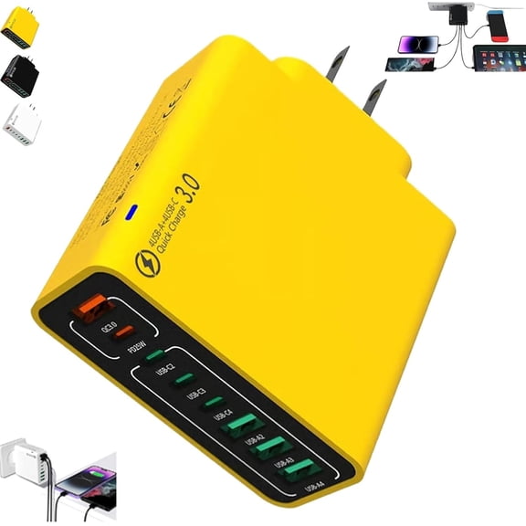 8 in 1 Waterproof Ports USB Fast Charger - The Ultimate Charging Solution for All Your Devices. Simultaneously Power Up Phones, Tablets and More with Compact Design.