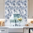 thumbnail image 2 of Swag Curtain Valances Watercolor Trees Swag Valances for Kitchen Windows Blue Leaves Forest Short Topper Curtains Valance Tier Pair for Kitchen Bedroom Living Room Bathroom 28"x36", 2 of 8