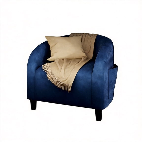 Goldensoil Accent Chair Armchair, with Velvet Padded Seat & Sturdy Legs, 28 x 26 x 29", Blue