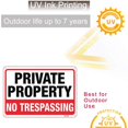 thumbnail image 4 of Large No Trespassing Signs Private Property Metal 10x14 Inch Rust Free Aluminum,UV Ink Printing,Durable/Weatherproof Up to 7 Years, 4 of 7