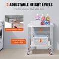 thumbnail image 6 of Dranite Commercial Prep Table on Wheels, 30x18x34" Stainless Steel w/ Adjustable Shelves & Brakes, 6 of 7