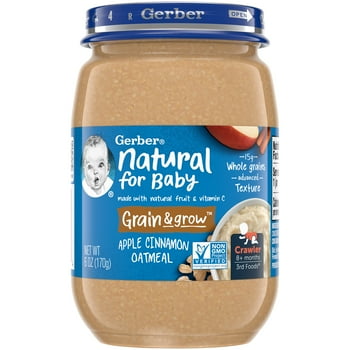 Gerber 3rd Foods Baby Food, Apple Cinnamon Oatmeal, 6 oz Jar