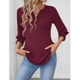 thumbnail image 3 of Women's 2025 Fashion Tops 3/4 Length Sleeve Business Casual Blouses Summer Tees Shirts, 3 of 6