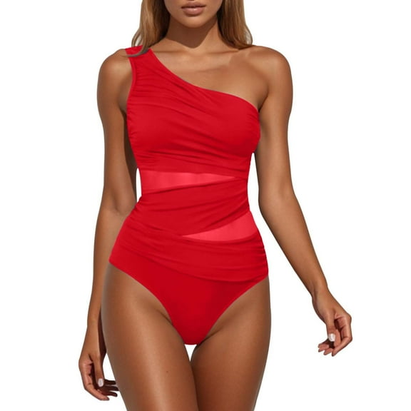 Womens Swimsuits Tummy Control One Piece Swimsuit Women's Swimsuit Sexy Mesh Hollow Out Bathing Suit For Beach Vacation Swimming Summer Swimwear Comfortable Swim Suit