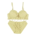 thumbnail image 1 of Conjunto de bragas de de encaje femeno push up acolchado Bragas forradas de Amarillo 70B Macarena sujetador push up de encaje para mujer, 1 of 6