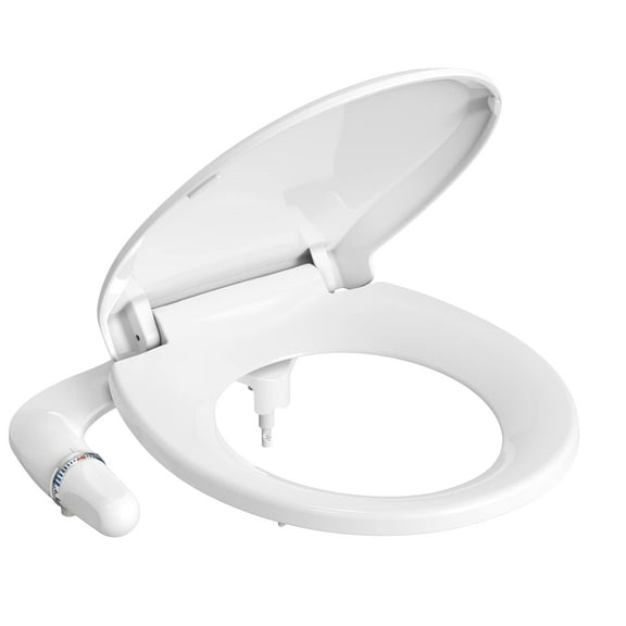 Round Non-Electric Bidet Toilet Seat, Bidet Attachment for Toilet, Bidet Attachment with Self-Cleaning Nozzles Bidet Attachment with Self-Cleaning Nozzles, Slow Close and Quick-Release, Easy Diy Insta
