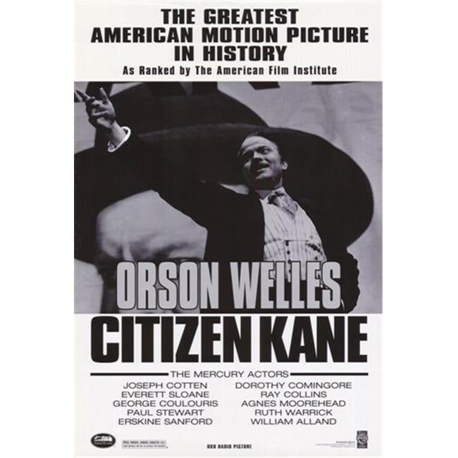 Vintage Movie advertising Poster reproduction. Black border Citizen Kane
