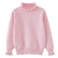 thumbnail image 5 of Girls Long Sleeve Knit Pullover Sweater with Ruffled Mock Neck and Ribbed Cuffs for Casual Wear Winter Fall Spring, 5 of 5