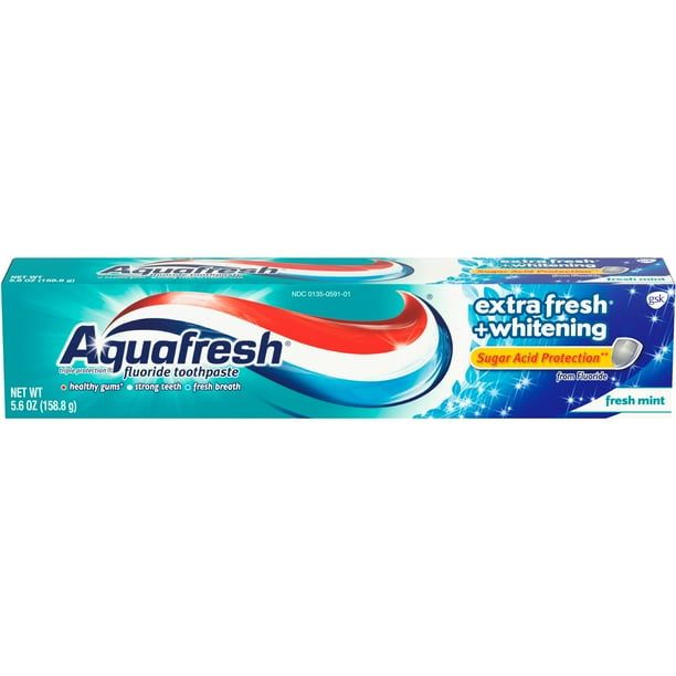 Aquafresh Extra Fresh Plus Whitening Cavity Protection Fluoride Toothpaste 5 6 Oz Walmart Com Walmart Com
