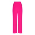 thumbnail image 5 of Nfurl Women's Flannel Pjs Bottoms with Pockets Comfy Elastic Waist Wide Leg Lounge Sleep Pants Ladies Warm Winter Christmas Pajamas Pant Hot Pink M, 5 of 9