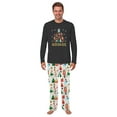 thumbnail image 3 of Jenny Matching Christmas Pajamas, Nutcracker Character Tree Print, Black Long Sleeve Shirt and White Wide-leg Bottoms, 3 of 8