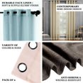 thumbnail image 4 of Efavormart Pack of 2 52"x64" Beige Faux Linen Curtains, Semi Sheer Curtain Panels with Chrome Grommet for Living Room Home Decor Window Privacy Linen Textured Drapes, 4 of 11