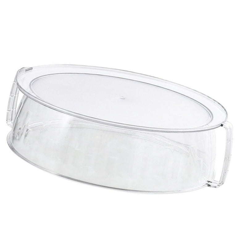 Tall Microwave Glass Plate Cover Splatter Guard Lid with Handle for Heating Pasta Warming Leftovers - Transparent, Size: 7.5