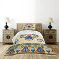 thumbnail image 5 of Ambesonne Egyptian Quilted Bedspread Set 2 Pcs, Scarab Eye Motif, Twin Size, Multicolor, 5 of 5