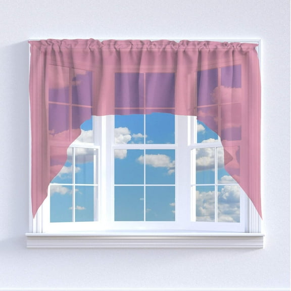 Sheer Tinted Organza Swag Window Valance 72" Wide / 36" Tall