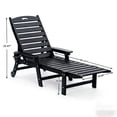 thumbnail image 2 of Outdoor Chaise Lounge Chair, Pool Lounge Chair with Adjustable Backrest, Heavy Duty HDPE Patio Recliner with Wheels for Patio Poolside, 2 of 13