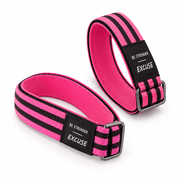 Pink&Black Fabric Resistance Exercise Bands for Glutes and Thigh Flow Restriction Workouts