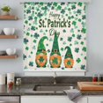 thumbnail image 4 of St Patricks Day Sheer Curtains 54" Long, Green Shamrock Spring Watercolor Gnomes Beige Light Filering Curtains, Breathable Simi Curtain Privacy Drapes for Kitchen Bathroom Small Window Treatment, 4 of 9
