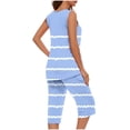 thumbnail image 5 of Summer Pajamas Womens Pajama Sets Pleated Tank Tops And Capris With Pockets Floral Soft Cute 2pcs Loungewear Features:, 5 of 5