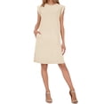 thumbnail image 6 of Wowcloth Women's Knee-Length Dress, Solid Color Round Neck Sleeveless Slit Casual Loose Pocket Dress, 6 of 6