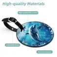 thumbnail image 4 of 2Pcs Leather Round Dolphin Cruise Luggage Tag with Privacy Cover and Name ID Tag - Suitable for Travel Handbags Backpacks School Bags Luggage Tags, 4 of 7