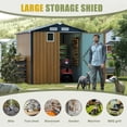 thumbnail image 4 of Aukfa 8x6 FT Metal Outdoor Storage Shed with Lockable Doors & Window, Heavy-Duty Galvanized Steel Garden Shed with Sloped Roof for Backyard, Patio, Bike & Tool Storage, Yellow, 4 of 8