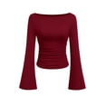 thumbnail image 1 of Remera PRETTYGARDEN Otoño 2025 Crop Top de Manga Larga XL Burdeos, 1 of 9