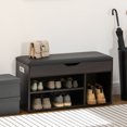 thumbnail image 2 of HOMCOM Shoe Bench Entryway Rack w/ Padded Cushion for Hallway, Black, 2 of 10