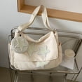 thumbnail image 4 of Lindo Bolso Mensajero para Mujer Con Y2K Star Patches () Blanco, 4 of 9