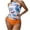 Orange, variant on WXLWZYWL Women's Bathing Suit Solid Color Drawstring Side Halter Neck Tankini Set