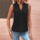 thumbnail image 2 of Top sin mangas con cuello en V y pliegues para mujer, poliéster-spandex, tallas S-XXL, elegante/casual, bloques de color, 2 of 5