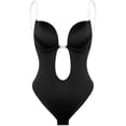 thumbnail image 5 of Body moldeador para mujer, escote en V profundo, tirantes transparentes, sin espalda, ropa interior, mono, tanga sin costuras, lencería de una pieza (L), 5 of 5