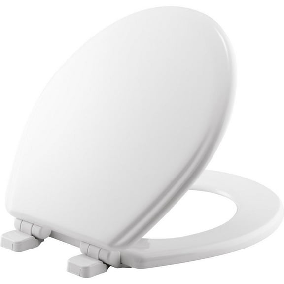 Jamestown Adjustable Slow Close Never Loosens Round Closed Front Toilet Seat In White