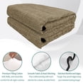 thumbnail image 4 of Twin Quilt Set 68''x86'', Vintage Brown Lightweight Bedspread Coverlet Set with 2 Pillow Shams, Farmhouse Retro Dark Solid Color Linen Texture Breathable All Season Quilt Bedding for Dorm/Bedroom, 4 of 9