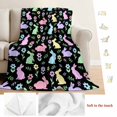 thumbnail image 5 of Happy Easter Blanket Soft Cozy Warm Throw Blanket for Couch, Plush Fuzzy Flannel Fleece Blankets for Sofa, Spring Colorful Bunny Floral Rustic Black Bed Blankets Lightweight Gifts for Women, 32"x48", 5 of 9