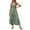 Vert, variante sur TIHLMK Robes pour Femmes Été Robe Bohème pour Femmes à Bretelles Spaghetti, Smockée, à Volants, Longue, de Plage, Soleil, Sans Manches, Unie, Maxi