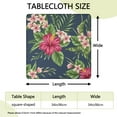 thumbnail image 2 of Exotic Botanical Square Tablecloth - Windproof Elastic Edge Cover with Vibrant Hawaiian Hibiscus Print, 2 of 6