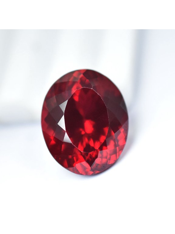 Gemsgrowth Natural Red Ruby Loose Gemstone, 17 Carat, Oval Cut, Certified, for Jewelry Making, Pendant, Ring, Necklace, Engagement